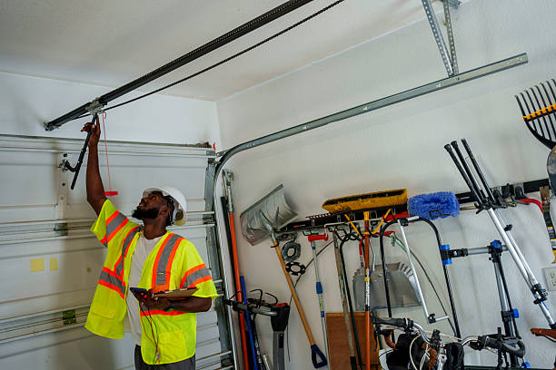 Professional Garage Door Spring Repair technician working in Westfield Center, OH